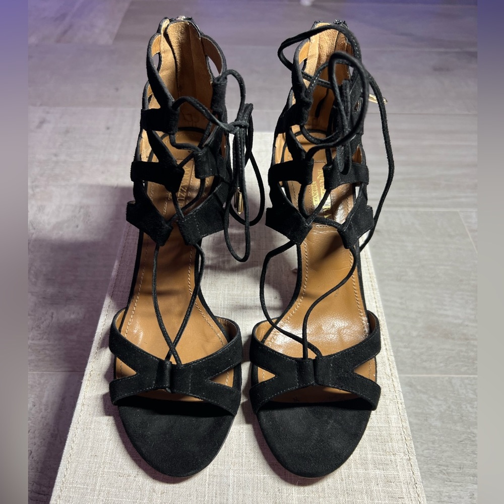 Aquazzura Firenze Bel Air Pump Black Suede 36-1/2 - Women Color: Black Size: 6.5